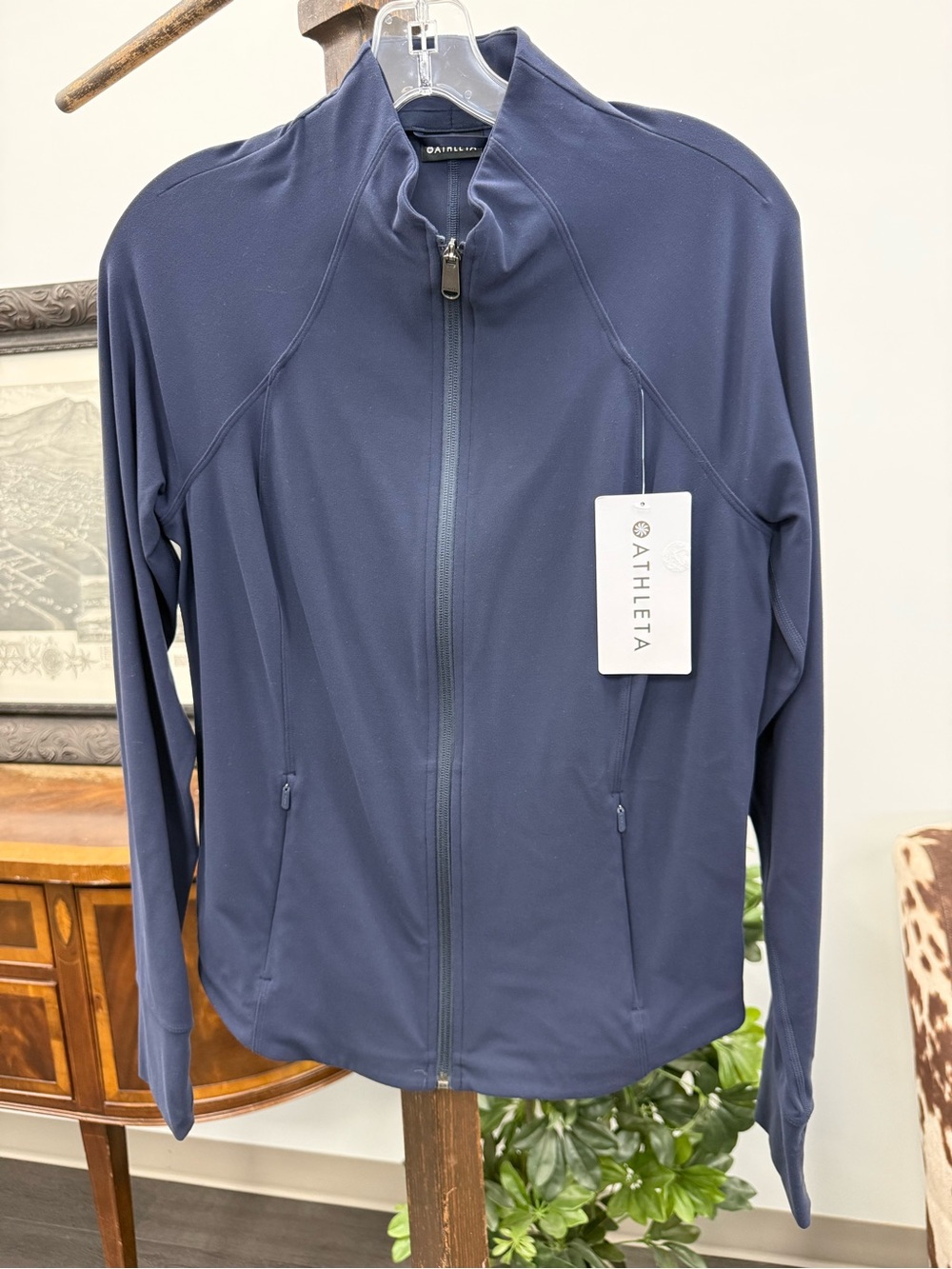 Athleta Navy Full-Zip Performance Utility Jacket